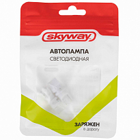 Автолампа диод T10(W5W) 24V 3 SMD диода 1 конт без цоколя Белая SKYWAY Салон, номер min 2шт